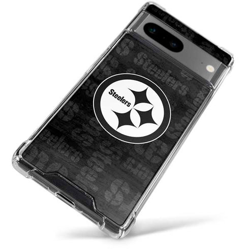 NFL Pittsburgh Steelers Black & White Google Pixel 7a Clear Case